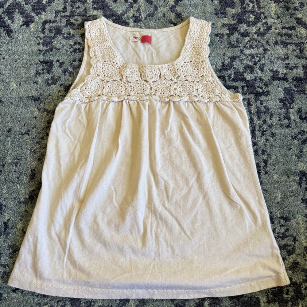 Flowy Old Navy Bohemian Y2K Knit Crotchet Tank Top Summer Vacation Beachy- M